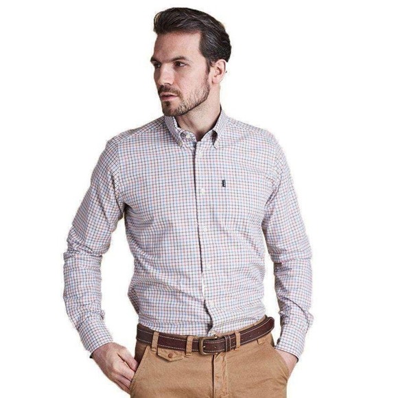 Barbour Charles Tailored Fit Butyon Down in “Chili Red” - Picture 1 of 14